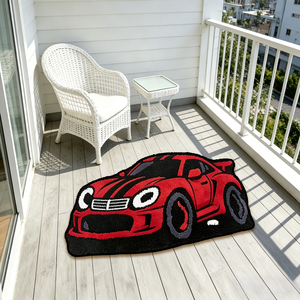 Tapis personnalisé de forme irrégulière à motifs de personnages d'anime, tapis de zone imprimé de marque de designer cool avec motif d'ours, tapis doux imprimé motif de singe, tapis de sol style baskets - Product Image 5