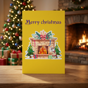 Tarjeta Pop-up 3D Hecha a Mano, Diseño Personalizado, Estilo Chimenea, Sobre Navideño, Regalos de Hanoi, Estilo Romántico, Superventas - Product Image 5