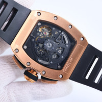 Reloj cronógrafo de alta gama para hombre en oro rosa con cristal de zafiro, reloj deportivo multifunción