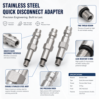 HPA Zimakyfa OEM Acier inoxydable argenté pour accessoires, adaptateur de vanne de distribution de liquide, raccord rapide mâle Foster Probe