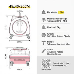 حقيبة ظهر شفافة بالكامل للحيوانات الأليفة <span class=keywords><strong>Pet</strong></span>-جيل خارج مساحة الحيوانات الأليفة للاستخدام متعدد الأغراض للحيوانات الصغيرة - Product Image 6