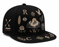 Casquette de baseball 5 panneaux brodée 3D tendance en coton délavé style vintage réglable avec fermeture snapback pour hommes et femmes, idéale pour le streetwear et le golf