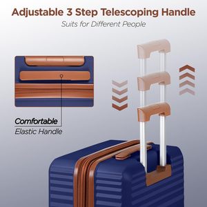 Ensemble <span class=keywords><strong>de</strong></span> valises violettes 20'' à roulettes, résistantes aux rayures, en ABS, avec double poignée télescopique et serrure à combinaison, bagages cabine modernes - Product Image 5