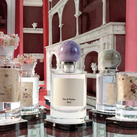 Flacons de parfum en verre transparent de luxe personnalisés, couleur tendance, vente chaude, 100 ml avec couvercle sphérique, impression sur écran