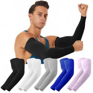 Manchons de bras unisexes en soie glacée, haute élasticité, respirants, anti-UV, séchage rapide, sans couture, pour sports d'été, activités de plein air, golf, conduite et équitation - Product Image 1