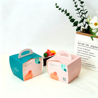 Boîte à dessert en papier jetable personnalisable avec poignée de transport, emballage pour pâtisserie, pain et gâteau au fromage