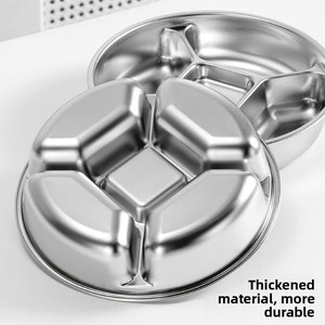 Boîte à lunch divisée en <span class=keywords><strong>acier</strong></span> inoxydable 304 poli pour enfants, 3/4/5 compartiments, écologique, de qualité alimentaire, pour l'école et les restaurants - Product Image 4