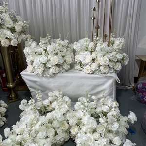 Centro de Mesa de Flores Artificiales Blancas de Alta Calidad GreenLife Factory de 60 cm para Decoraciones de Hoteles y Fiestas - Product Image 1