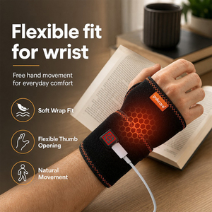 Bracelet chauffant intelligent, chargement USB, 3 niveaux <span class=keywords><strong>de</strong></span> chaleur, minuterie <span class=keywords><strong>de</strong></span> 25 minutes, léger, soulagement <span class=keywords><strong>de</strong></span> la douleur au poignet, pour le travail quotidien et les sports - Product Image 3
