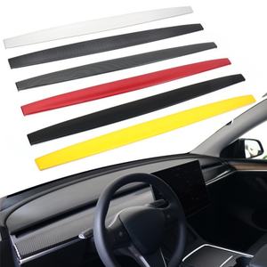 FUXUAN อุปกรณ์ตกแต่งแผงหน้าปัดรถยนต์ <span class=keywords><strong>Tesla</strong></span> Model3 Y แผงยาวสำหรับตกแต่ง โต๊ะแผงหน้าปัด อุปกรณ์เสริมสำหรับการปรับแต่ง - Product Image 4