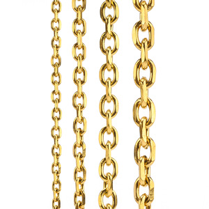 Chaîne à maillons biseautés Aceworks |   Chaîne en acier inoxydable plaqué or 18 carats à maillons facettés pour la fabrication de colliers et de bracelets DIY - Product Image 1