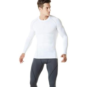 Wholesale Mens Compression Customized t Shirts Sweat Sports Lapel Pure <b>Colour</b> Long Sleeve Compression Shirt - Product Image 3