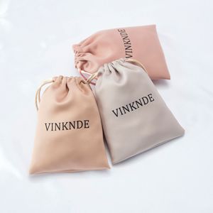 Bolsas de Regalo de Joyería de Seda de Lujo con Logotipo Personalizado, Bolsa de Embalaje con Cordón de Satén para Collares, Recuerdos de Boda, Bolsas para Dulces - Product Image 5