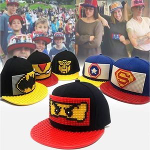 Gorra Snapback Personalizada con Serigrafía de Ladrillos de Lego, Gorras Hip Hop de Visera Plana para Niños - Product Image 1