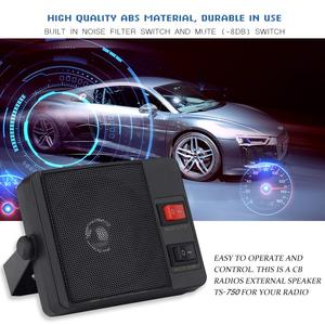 Haut-parleur externe pour radios bidirectionnelles, mini-haut-parleur compact 11W avec filtre anti-bruit et interrupteur de silencieux, prise jack 3,5 mm et 1/4 pouce, câble de 180 cm - Product Image 2