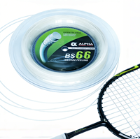 Cordage de badminton Alpha BS66 0,66 mm, nylon multifilament, haute résistance, compétition professionnelle, 24-28 LBS, 200 m