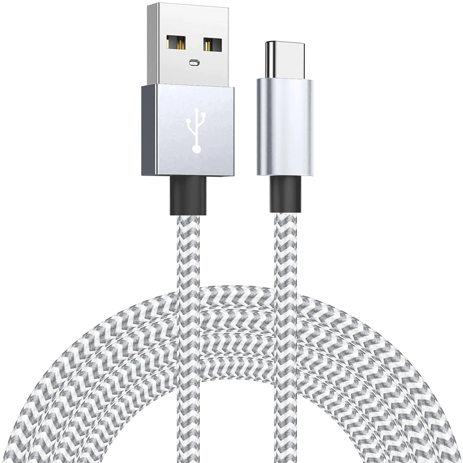 산업 생산 고속 전송 나일론 편조 2M 회색 흰색 USB A to Type C 케이블
