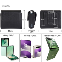 Kantong Ponsel Kulit PU Mewah untuk Samsung Z Flip 7 6 5 Flip dengan Penutup Magnetik, Klip Sabuk, dan Tas Pinggang