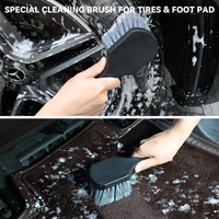 Brosse de lavage de voiture durable, nouvelle, en vente chaude, poils de qualité supérieure, trou de suspension, brosse pour jantes, brosse de nettoyage de voiture multifonctionnelle pour tapis, pneus