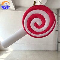 Maßgefertigtes Aufblasbares Lollipop-Modell Dessert-Süßigkeiten Outdoor-Werbung Dekorationsobjekt mit Eingebautem Lüfter Langlebig Einfacher Aufbau