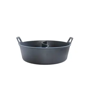 Meilleur prix portable fonte cuisson wok fondue pot noir batterie de cuisine avec poignée