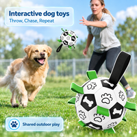 Mainan Bola Sepak Anjing Ramah Lingkungan Bebas Bahan Beracun PU Nylon, Bola Interaktif 5/7 Inci untuk Penggunaan Luar Ruangan & di Air, Mainan Kunyah Anjing Interaktif