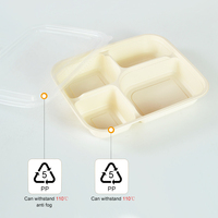 Boîtes à lunch Bento Unisupply 36 oz à 4 compartiments, contenants alimentaires en plastique à emporter avec couvercles