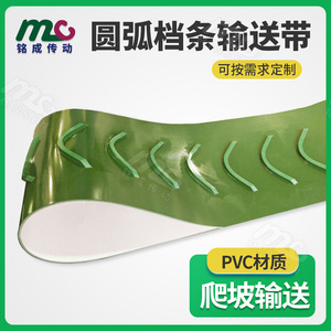 Bande transporteuse Mingcheng en PVC vert avec nervures antidérapantes pour machine de palettisation - Product Image 5