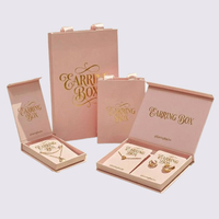 Boîte à bijoux personnalisée avec logo imprimé, emballage de luxe pour boucles d'oreilles, colliers et bijoux