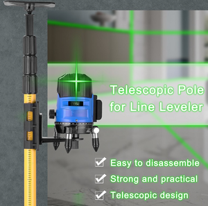 Trépied en aluminium qualifié de 4 mètres avec <span class=keywords><strong>tige</strong></span> télescopique avant, support de plafond extensible, support de <span class=keywords><strong>niveau</strong></span> <span class=keywords><strong>laser</strong></span>, <span class=keywords><strong>tige</strong></span> télescopique - Product Image 2