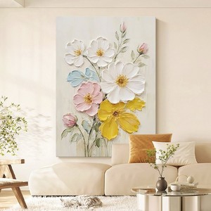 Hand Painted Oil Painting Modern Minimalist Floral Art <b>Large</b> Canvas Wall Decor For Living Room Bedroom Entryway - Product Image 1