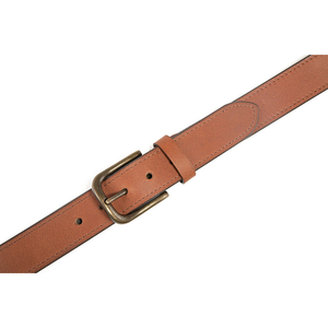 Cinturón de Cuero Genuino, Piel de Vaca, Color Marrón Sólido, Hebilla de Pin Rectangular de Cobre, Estilo Casual, Duradero, Diseño Personalizado - Product Image 2