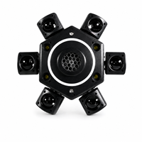 Luz LED de efecto láser estroboscópico DMX giratoria RGBW 4 en 1 de 6 brazos para escenario, DJ, bar, discoteca, fiesta, hogar