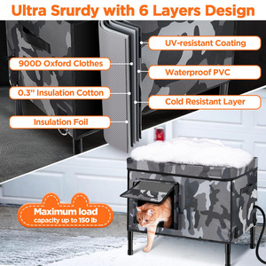 שטח גדול מוצק ידידותי לסביבה חיצונית עם חימום כרית חימום חורף עונת גשם-הוכחה לחות עבור כלבים תועה - Product Image 2