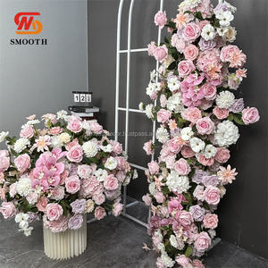 SMOOTH New Arrival Soft Artificial Silk Flower Row Wreath <b>Centerpiece</b> for <b>Wedding</b> Events 1.8-2.4m Asymmetric Design for - Product Image 6