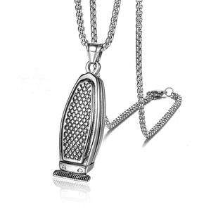 Collier fin en acier inoxydable 316L pour homme, pendentif <span class=keywords><strong>rasoir</strong></span> de barbier, bijoux fantaisie à prix réduit - Product Image 2