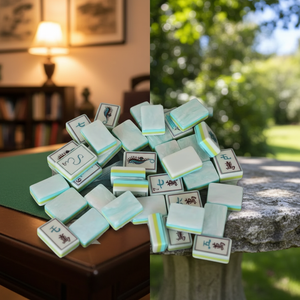 Juego de Fichas de Mahjong Americanas de Acrílico Azul <span class=keywords><strong>Coral</strong></span>, Modernas, Plegables, para 4 Jugadores, Diseño de Lujo Premium, Portátiles, para <span class=keywords><strong>Casino</strong></span> - Product Image 4