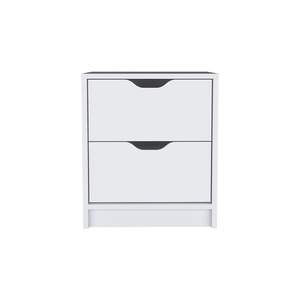 DB DB Gandu Solid Wood Nightstand French Design Two-Drawer <b>Bedside</b> <b>Cabinet</b> <b>Mirrored</b> Finish White Color for Bedroom or Apartment - Product Image 1