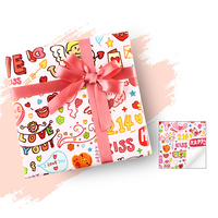Papier d'emballage cadeau personnalisé imperméable pour Noël et la Saint-Valentin, rouleau de papier d'emballage enduit de résine pour cadeaux et boîtes