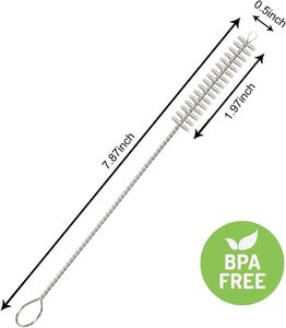 Ensemble de 6 brosses de nettoyage longues pour pailles, gobelets, bouteilles d'eau, tasses à bec, pailles en acier inoxydable et pailles métalliques - Product Image 5