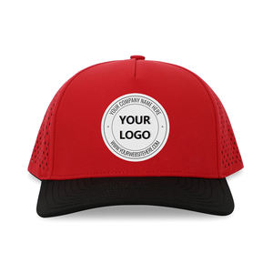 Casquette de sport personnalisée à 5 panneaux en PVC caoutchouc avec logo, imperméable, découpe laser perforée, Gorras de golf, chapeaux à séchage rapide pour le sport, unisexe, baseball - Product Image 1