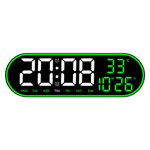 Horloge murale LED numérique personnalisée reloj <span class=keywords><strong>de</strong></span> pared <span class=keywords><strong>calendrier</strong></span> <span class=keywords><strong>de</strong></span> température luxueux multicolore horloge numérique LED intelligente pour salon - Product Image 4