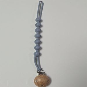 Clip de silicona para chupete de bebé con soporte de madera, clip para mordedor de bebé, correa antipérdida para biberón, cordón calmante - Product Image 4