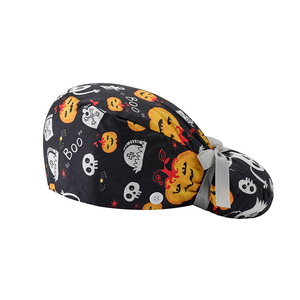 Nuevos gorros desechables con estampado de calabaza de Halloween, gorros de trabajo transpirables para enfermería, para dentistas, laboratorios, hospitales de mascotas, clínicas de belleza y personal sanitario. - Product Image 4