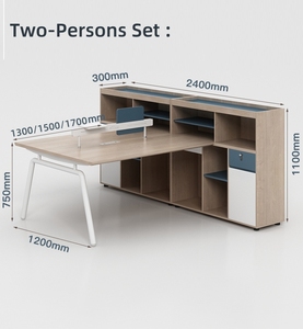<span class=keywords><strong>Bureau</strong></span> pour deux personnes <span class=keywords><strong>avec</strong></span> <span class=keywords><strong>étagère</strong></span>s intégrées et poste de travail de <span class=keywords><strong>bureau</strong></span> de stockage sécurisé - Product Image 5