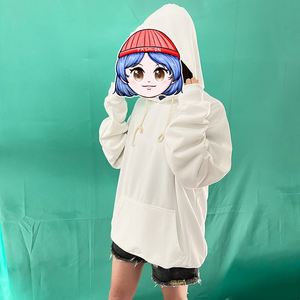 Sweat-shirt à capuche oversize athlétique lavable en machine, vierge pour sublimation, 100% polyester, style rétro vintage - Product Image 2