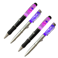 Stylos à bille liquides à LED avec flotteur 3D Stylos liquides flottants en métal avec lumière LED brillante pour les cadeaux de bienvenue