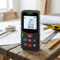 Télémètre laser T02 50m+ Précision ±2mm Diffusion vocale Enregistrement de 99 groupes de données Outil de mesure laser portable