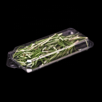 Boîte d'emballage rectangulaire en plastique RPET pour légumes, herbes et gâteaux, grande taille, écologique, qualité alimentaire, gaufrage, vernissage, personnalisable