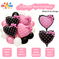 Ballon en aluminium mat 3D en forme de nœud et de cœur de 22 pouces, de luxe, pour la décoration d'ambiance de fêtes d'anniversaire et de mariages - Vente en gros